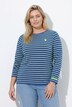 T-shirt rayé, cœur sur le buste, décolleté rond et manches 3/4, coupe Classic Fit
