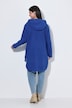 Sweat-shirt long en polaire bouclée, capuche, fermeture à glissière et manches longues