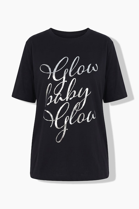 T-Shirt, Glitzerdruck, Rundhals, Halbarm