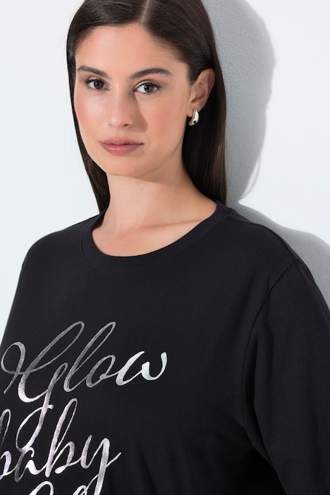 T-Shirt, Glitzerdruck, Rundhals, Halbarm