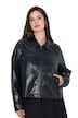 Jacke, Lederoptik, Boxy Fit, Ziernieten, Langarm