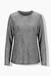 Shirt, Glitzerjersey, Ziersteine, Rundhals, Langarm