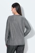 Shirt, Glitzerjersey, Ziersteine, Rundhals, Langarm