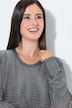 Shirt, Glitzerjersey, Ziersteine, Rundhals, Langarm