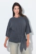 T-Shirt, Ziersteine, Saumband, Rundhals, Halbarm