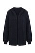 Strickjacke, meliert, Kapuze, Ballon-Langarm
