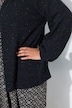 Strickjacke, meliert, Kapuze, Ballon-Langarm