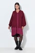 Strickjacke, meliert, Kapuze, Ballon-Langarm