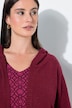 Strickjacke, meliert, Kapuze, Ballon-Langarm