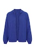 Strickjacke, meliert, Kapuze, Ballon-Langarm