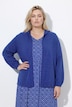 Strickjacke, meliert, Kapuze, Ballon-Langarm