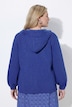 Strickjacke, meliert, Kapuze, Ballon-Langarm
