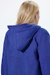 Strickjacke, meliert, Kapuze, Ballon-Langarm