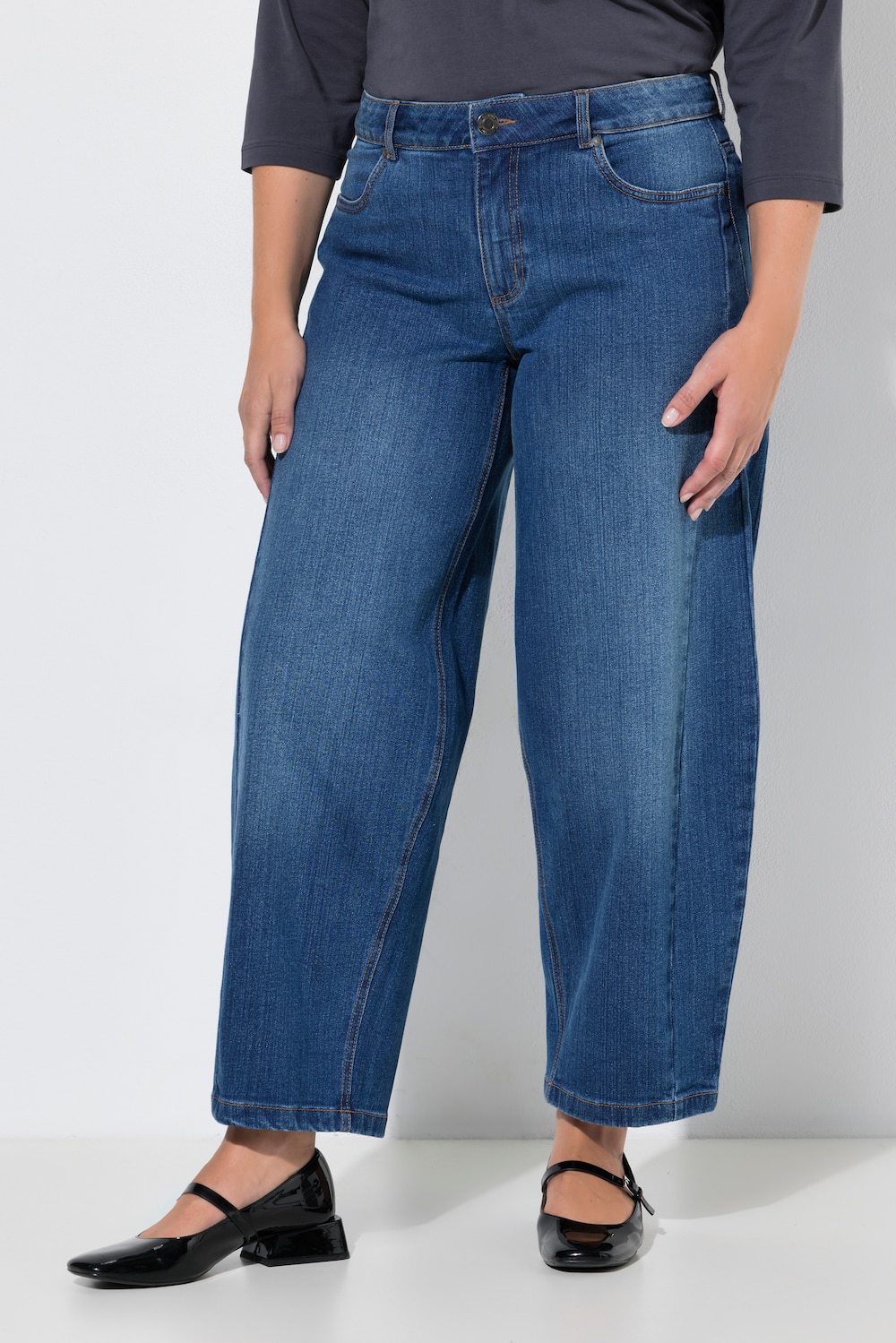 Barrel-Jeans, weite Barrel-Passform, 4-Pocket