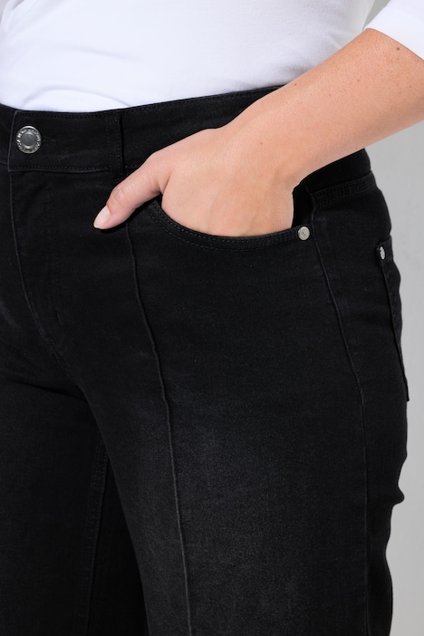 Jeans, weites Bein, Biese, 4-Pocket