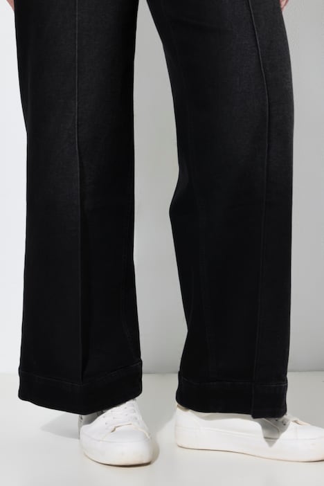Jeans, weites Bein, Biese, 4-Pocket