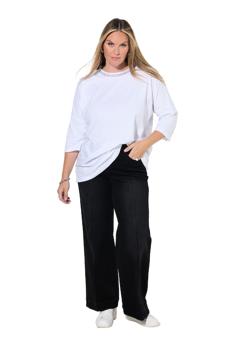 Jeans, weites Bein, Biese, 4-Pocket