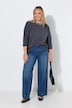 Jeans, weites Bein, Biese, 4-Pocket
