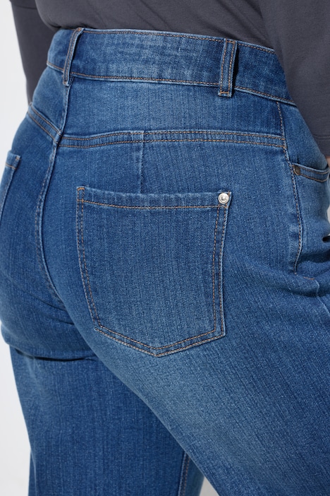 Jeans, weites Bein, Biese, 4-Pocket