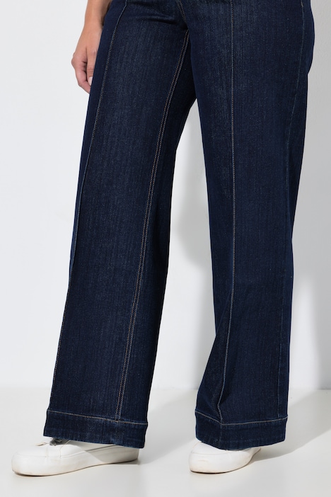 Jeans, weites Bein, Biese, 4-Pocket