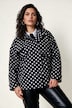 Kurz-Trench, leicht oversized, Polka Dots, Reverskragen