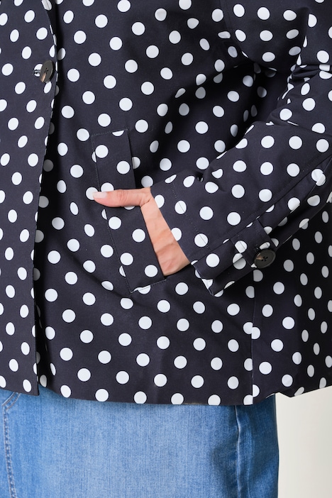 Kurz-Trench, leicht oversized, Polka Dots, Reverskragen