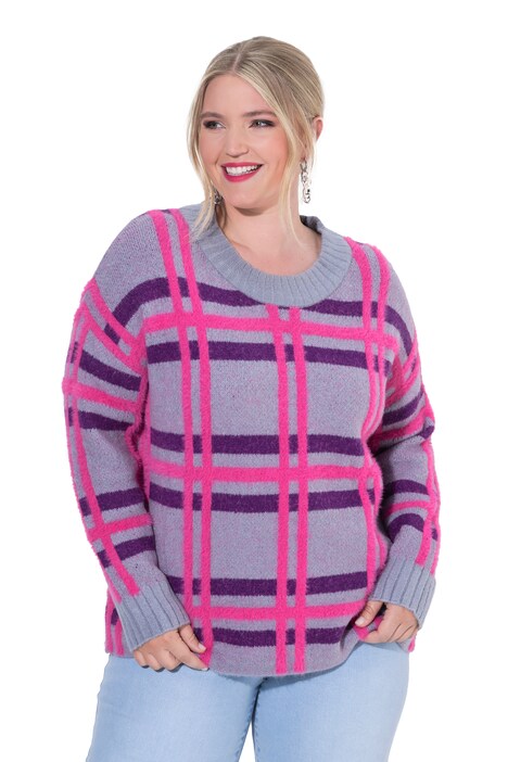 Textured Checked  Sweater