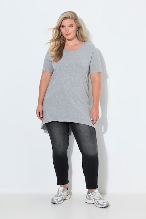 T-Shirt, A-Linie, Saum hinten länger