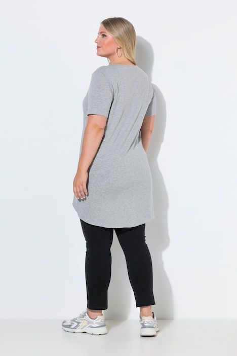 T-Shirt, A-Linie, Saum hinten länger