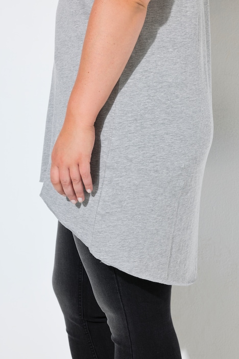 T-Shirt, A-Linie, Saum hinten länger