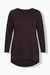 Langarmshirt, A-Linie, Saum hinten länger