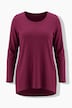 Langarmshirt, A-Linie, Saum hinten länger