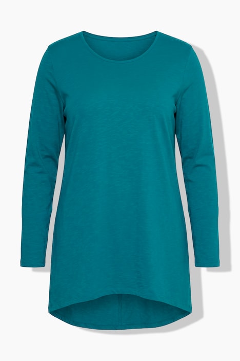 Langarmshirt, A-Linie, Saum hinten länger