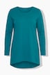 Langarmshirt, A-Linie, Saum hinten länger