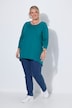 Langarmshirt, A-Linie, Saum hinten länger