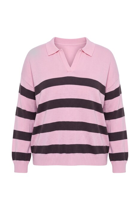 Block Stripe Collared Sweater