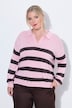 Polo-Pullover, Loose Fit, Blockstreifen