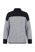 Pullover, Boxy Loose Fit, Zackenmuster, Stehkragen