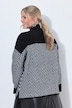 Pullover, Boxy Loose Fit, Zackenmuster, Stehkragen