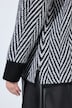 Pullover, Boxy Loose Fit, Zackenmuster, Stehkragen