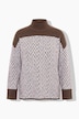Pullover, Boxy Loose Fit, Zackenmuster, Stehkragen