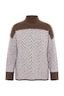 Pullover, Boxy Loose Fit, Zackenmuster, Stehkragen