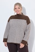 Pullover, Boxy Loose Fit, Zackenmuster, Stehkragen