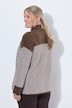 Pullover, Boxy Loose Fit, Zackenmuster, Stehkragen