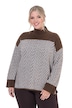 Pullover, Boxy Loose Fit, Zackenmuster, Stehkragen