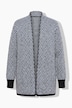 Long-Strickjacke, Straight Fit, offene Jacke, Zackenmuster