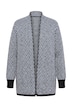 Long-Strickjacke, Straight Fit, offene Jacke, Zackenmuster