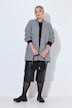 Long-Strickjacke, Straight Fit, offene Jacke, Zackenmuster