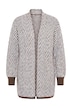 Long-Strickjacke, Straight Fit, offene Jacke, Zackenmuster