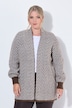 Long-Strickjacke, Straight Fit, offene Jacke, Zackenmuster